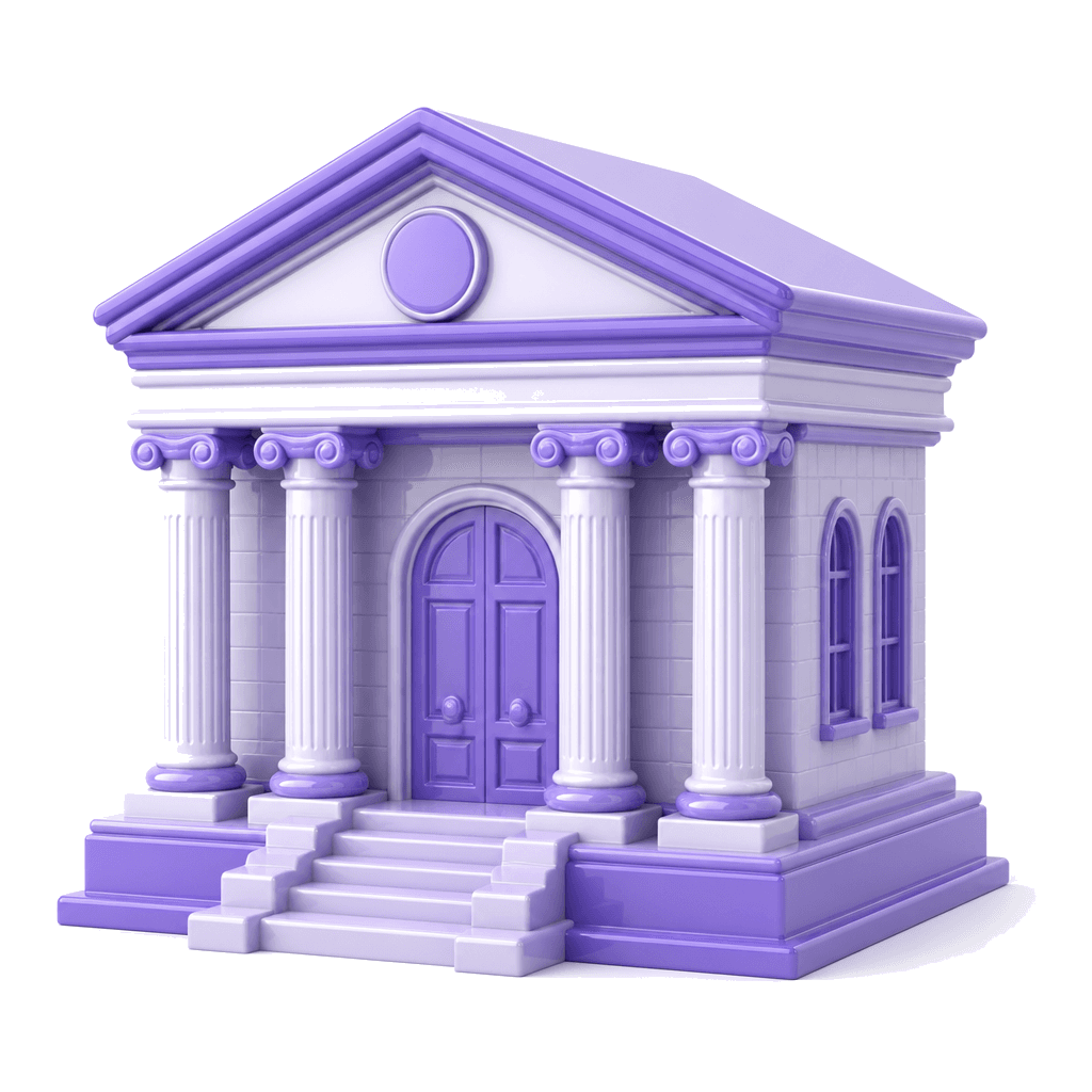 3D bank building illustration