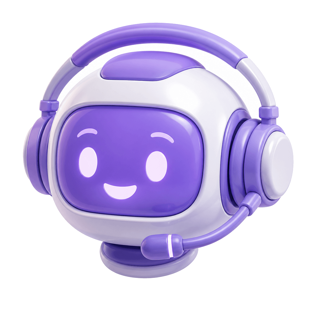 3D customer support robot with headset