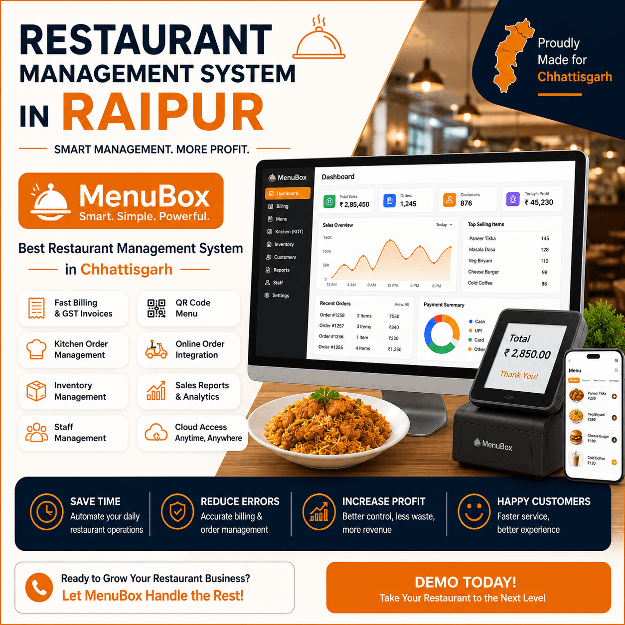 Restaurant Management System in Raipur | Best Restaurant Management System in Chhattisgarh