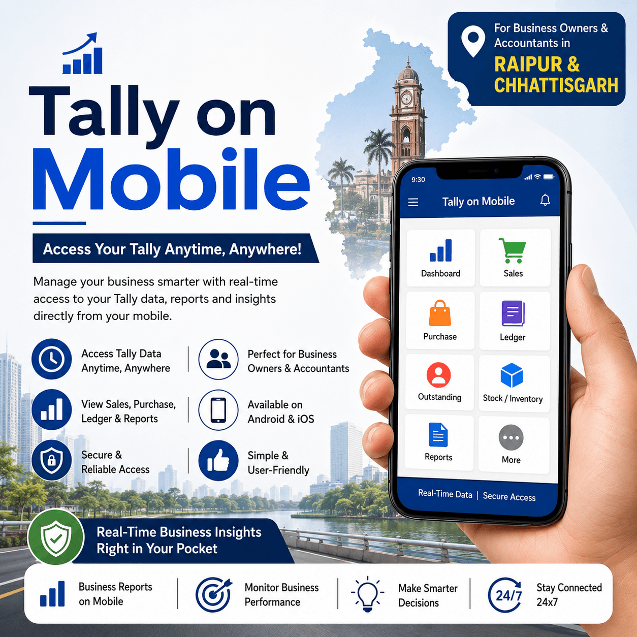 Tally on Mobile in Raipur & Chhattisgarh – Access Your Tally Data Anytime