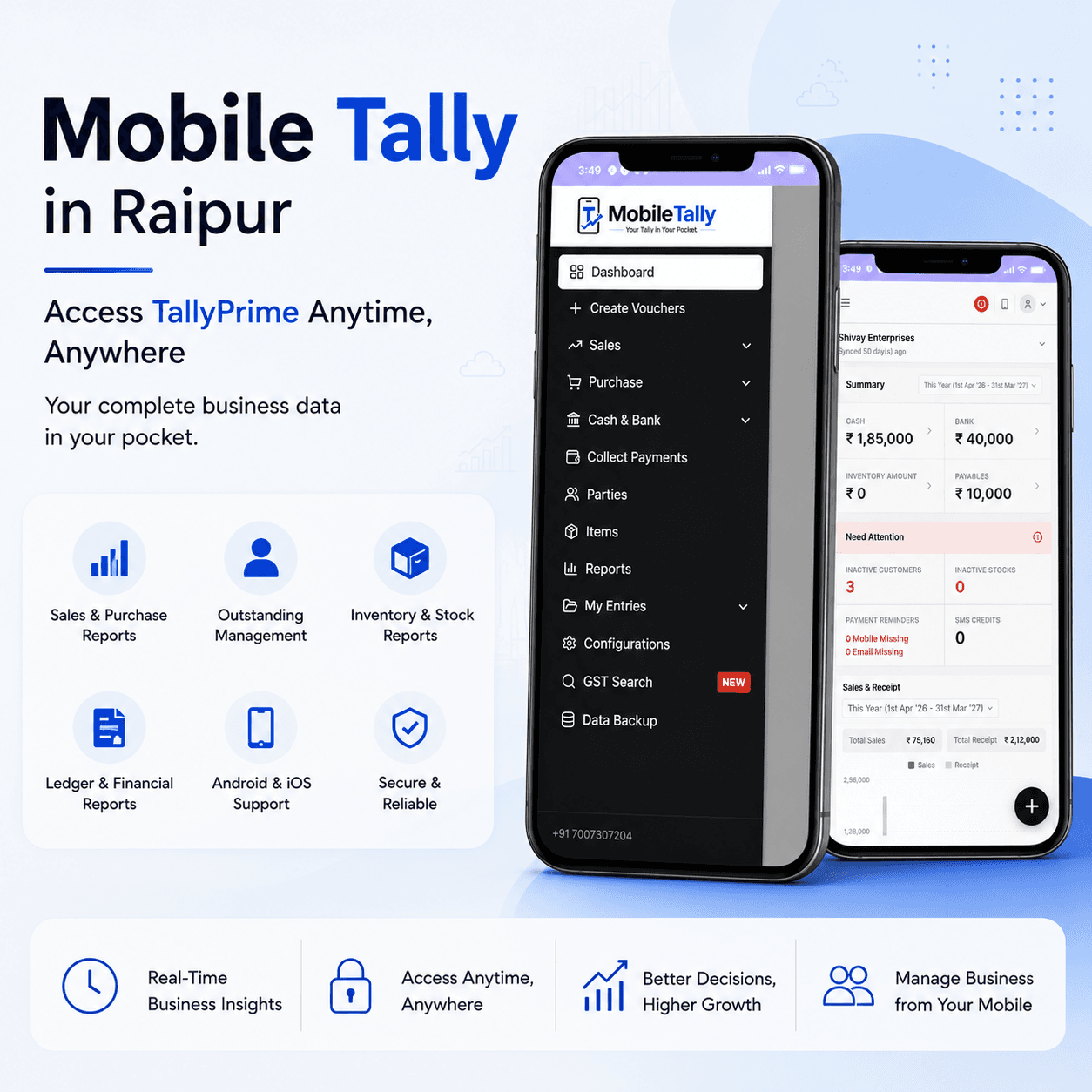 Mobile Tally in Raipur: Access TallyPrime on Mobile Anytime, Anywhere